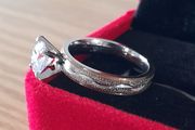Silver and gold plated diamond ring size 7