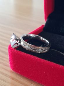 Silver and gold plated diamond ring size 7
