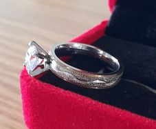 Silver and gold plated diamond ring size 7
