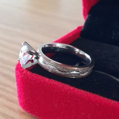 Silver and gold plated diamond ring size 7