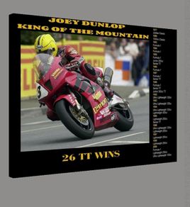 Joey Dunlop King Of The Mountain Large Canvas Print 50x70cm / 20x28"