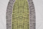 Kenzo Neon Yellow Lime Abstract Geometric Pencil Mini Skirt Size M