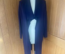 Carolyn Donnelly navy viscose coatigan with pockets