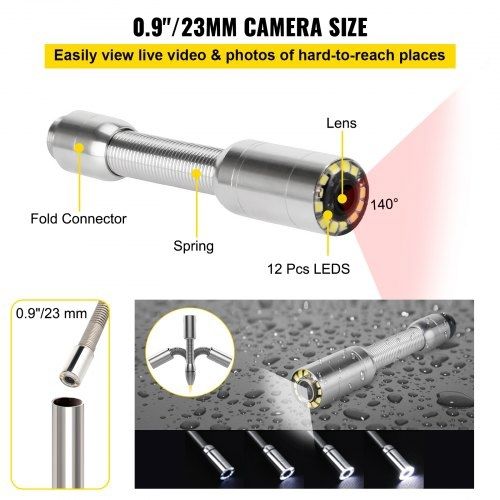 Sewer Camera, Pipe Inspection Camera 30M, Sewer Inspection Video Camera 7"Monitor Pipeline Inspection Camera Drain Camera Industrial