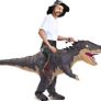 SEASONAL SALE  Inflatable Dinosaur Costumes Adult Size T-REX Ride on Halloween Costume Funny Dino Blow up Costume Image 4