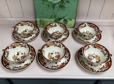Vintage Masons Ironstone Soup Bowl & Saucer Set