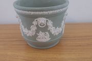 Vintage Wedgwood sage green jasperware pot.