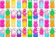 30Pcs Mini Pop Fidget Toys, Mini Keychain Toy Silicone Stress Relief Hand Toy Small Keychain Toy Pop Keychain Bubble Pop Toy Party Bag Fillers for Kids Adult (FREE POSTAGE)