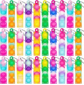 30Pcs Mini Pop Fidget Toys, Mini Keychain Toy Silicone Stress Relief Hand Toy Small Keychain Toy Pop Keychain Bubble Pop Toy Party Bag Fillers for Kids Adult (FREE POSTAGE)