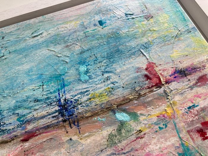 Original Seascape Painting Brittas bay beach Wicklow inspired Original Beachscape in Abstract