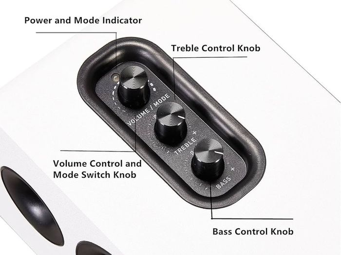 NEW SALE | Active Bluetooth 5.0 Bookshelf Speakers 60W Carbon Fiber Unit Built in 24bit DAC Dynamic 3D Surround Sound 2.0 Computer PC Monitor Gaming Speakers (Pair, White)