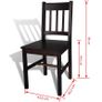 Dining Chairs 6 pcs Dark Brown Pinewood Image 4