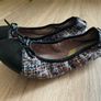 Girls gorgeous ballet flats black tweed comfy and cute 37 4.5 Image 2