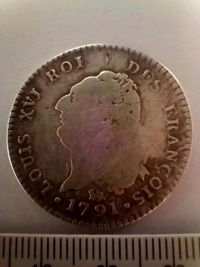 Louis XVI, 30 Sols, Silver Coin, French Revolution. Paris.