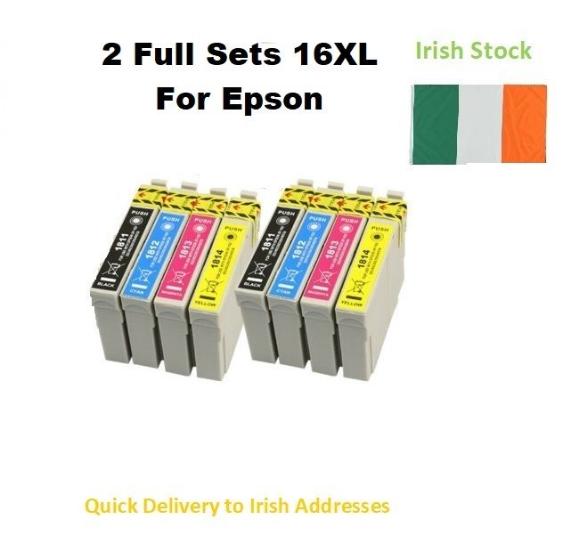 2 Full Sets Ink Cartridges For Epson Wf-2530wf Wf-2630dwf Wf-2730wf Wf-2660dwf Wf-2650dwf