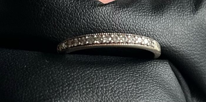 9ct White Gold Diamond Eternity Ring Size U 2grams 14 Diamonds 0.22ct