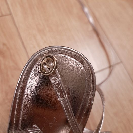 Zara Rose Gold Metallic Strappy Lace-Up Platform Block Heels 7UK/40EU