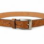 Unisex Genuine Leather Belt Vintage Embossed Design with Antique Buckle Casual & Formal Waist Belt Image 3