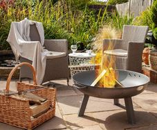 Charcoal Log Wood Outdoor Fire Pit  BBQ