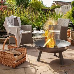 Charcoal Log Wood Outdoor Fire Pit  BBQ