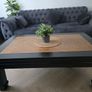 Black Vintage Coffee Table (Japandi / Rattan Top) - Restored Image 3
