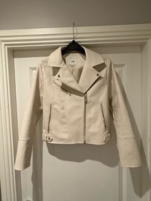 Worn once River Island Faux Leather Jacket Cream Ivory Age 11-12 Confirmation