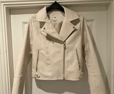 Worn once River Island Faux Leather Jacket Cream Ivory Age 11-12 Confirmation