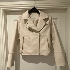 Worn once River Island Faux Leather Jacket Cream Ivory Age 11-12 Confirmation