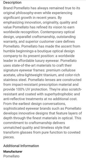 Pomellato Cat Eye Optical Frames