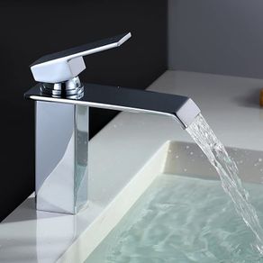 Bathroom Waterfall Water Tap Chrome Lavatory Tap Bath Fittings Washbasin Fittings Single-Lever Mixer Washbasin Faucet (FREE POSTAGE)