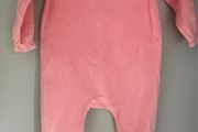 Willow by Leigh Tucker pink velour with floral details all in one size 3-6 months EUC