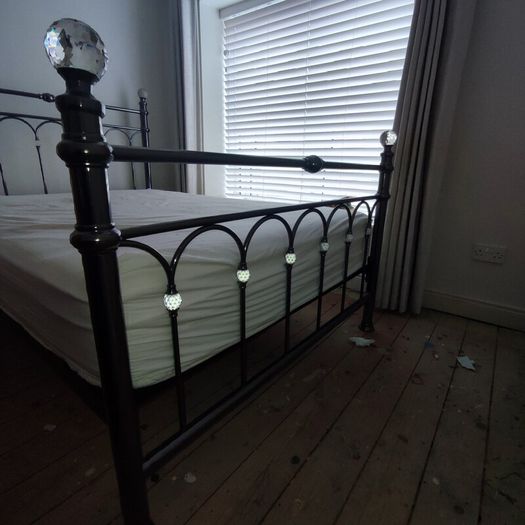 Double nickel & "crystal" bed frame