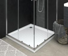 Shower Base Tray with Dots White 90x90x4 cm