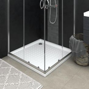 Shower Base Tray with Dots White 90x90x4 cm
