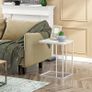 C Shaped End Table,Small Side Table, Couch Side Table for Living Room,Sofa,Couch Bedroom, White (FREE SHIPPING) Image 6