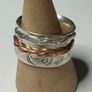 Handmade sterling silver spinner fidget ring. Size o Image 3