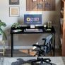 80 cm Computer Desk, Small Home Office Desk Study Writing Kid Table for Small Spaces, Simple PC Gaming Desk, Adjustable Feet, Black Image 4