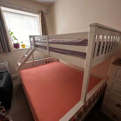 Custom Built Solid Teak Bunk Bed + Mattresses Included