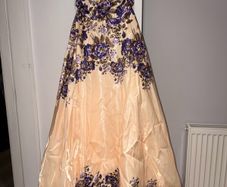 Cream purple floral dress