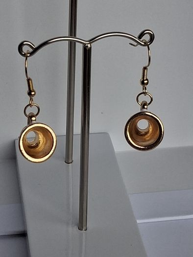White & Gold Spotty Mini Teacup Drop Earrings