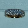 Pandora Timeless Pave Triple Row Gold Plated Ring Image 5