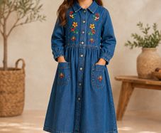 Vintage St Michael from Marks & Spencer embroidered denim dress 5yrs