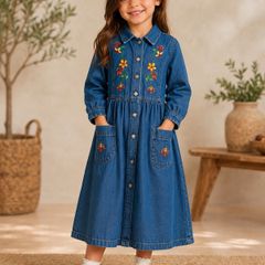 Vintage St Michael from Marks & Spencer embroidered denim dress 5yrs