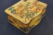 Deer Fawn Embossed Biscuit Tin Vintage Antique Collectable Retro Lidded