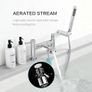 Bath Mixer Taps with Shower Attachment Bathroom Tub Filler Tap Dual Lever Mixers Mono Monobloc Two Holes Chrome Brass 2 in 1 Image 2