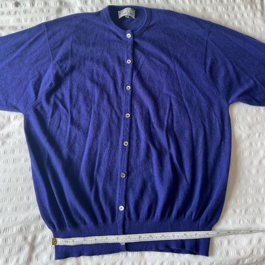 Vintage 100% cashmere Ballantyne of Scotland Cardigan blue purple