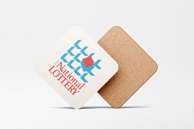 National Lottery Retro Coaster - Square - White