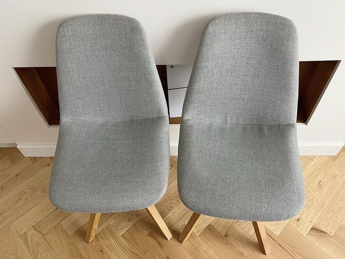 Set of 2 Grey Pyramid Chairs Fabric Seat EZ Living Interiors