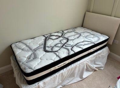 Single bed, almost new mattress and headboard
