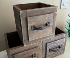 3 Vintage Shabby Chic Wooden Drawers